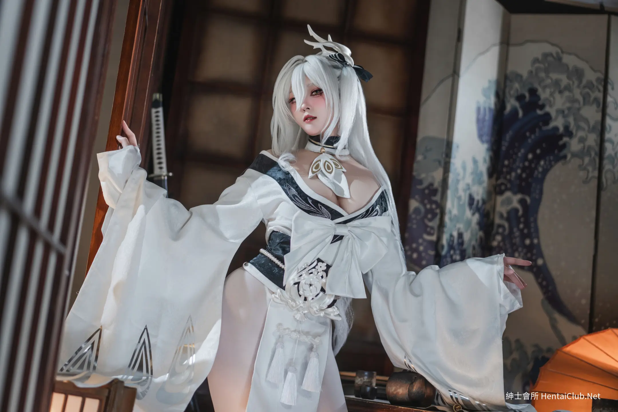 Natsuko Natsuko Blue Blue Line White Japanese Clothes - 47