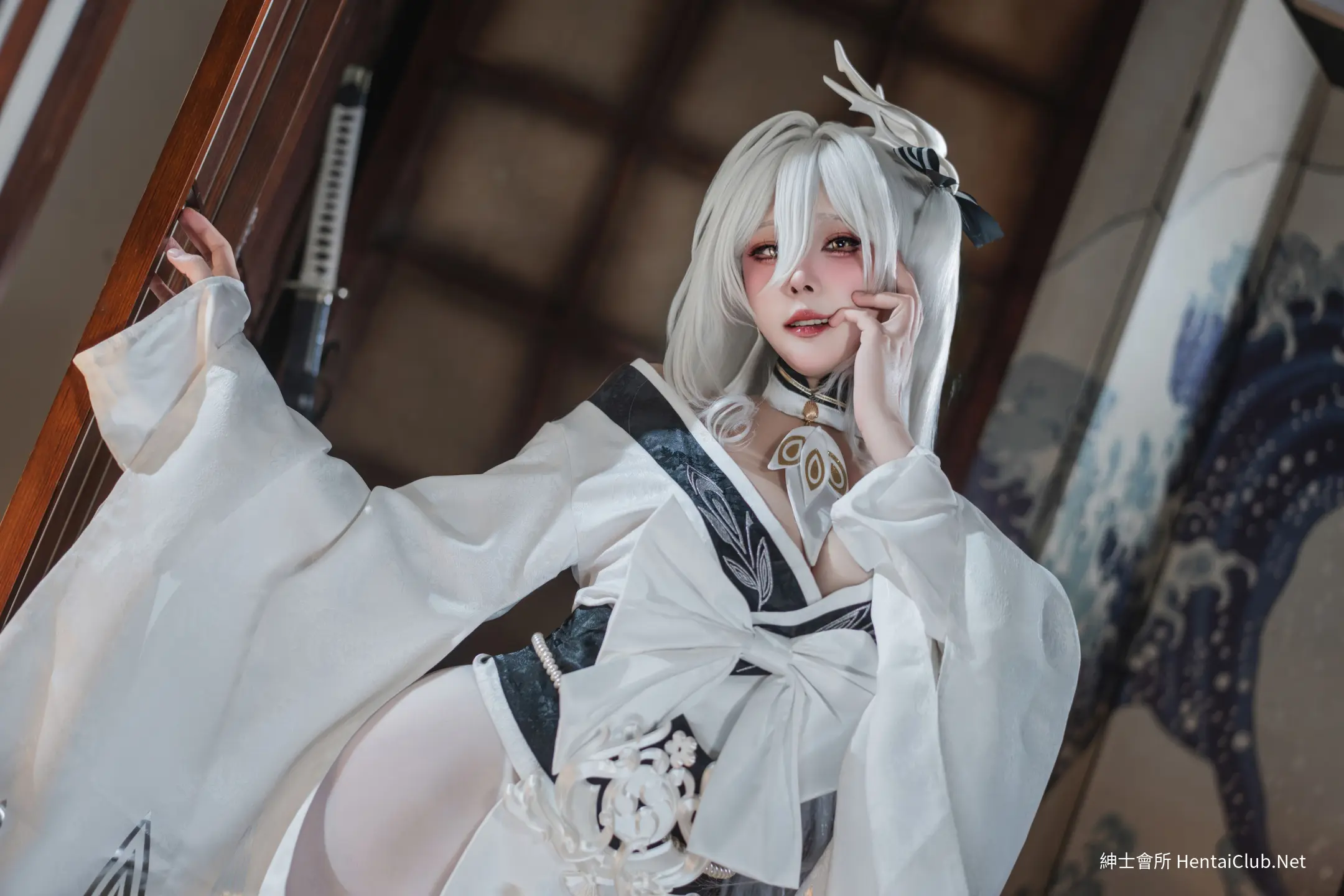 Natsuko Natsuko Blue Blue Line White Japanese Clothes - 28