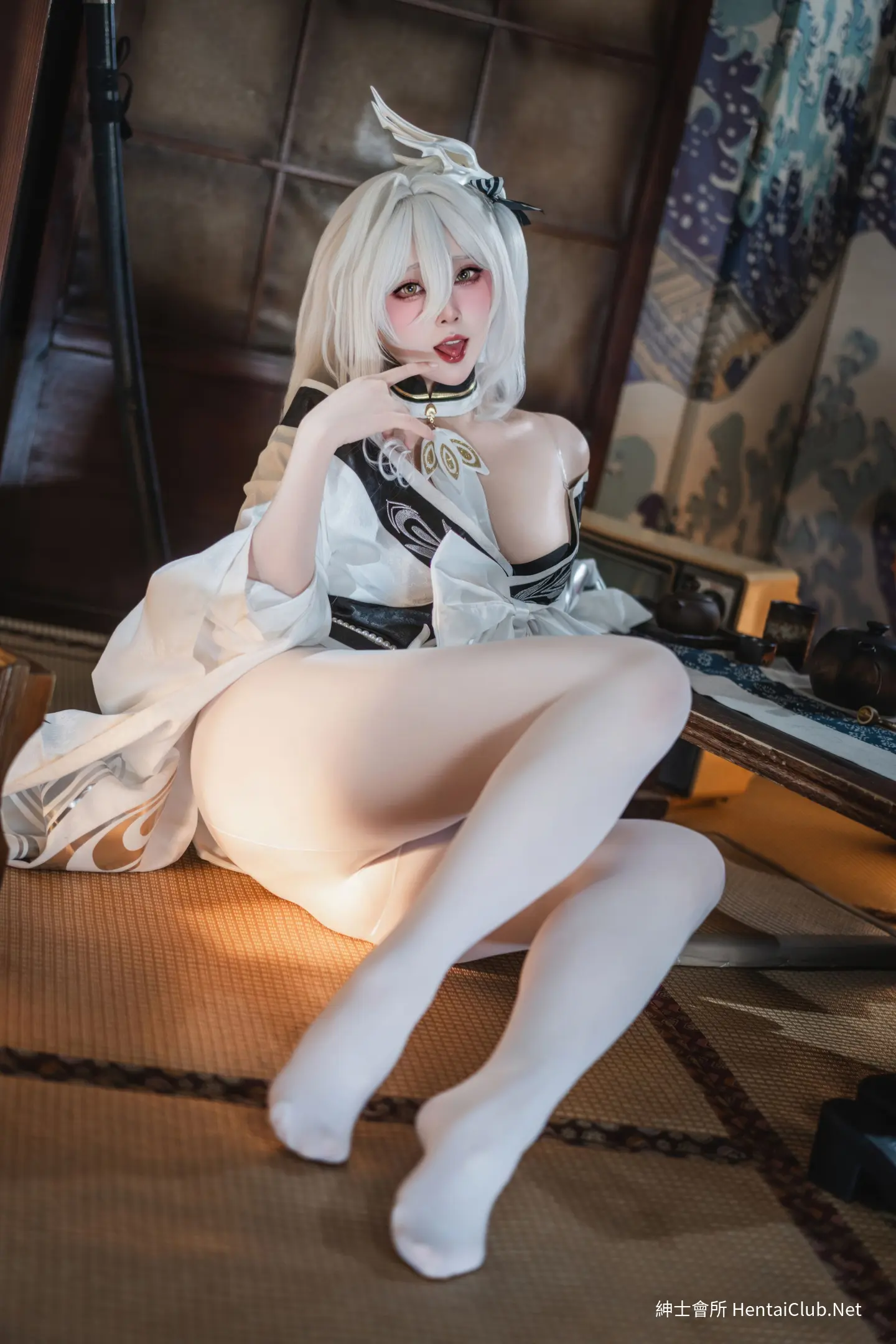 Natsuko Natsuko Blue Blue Line White Japanese Clothes - 39