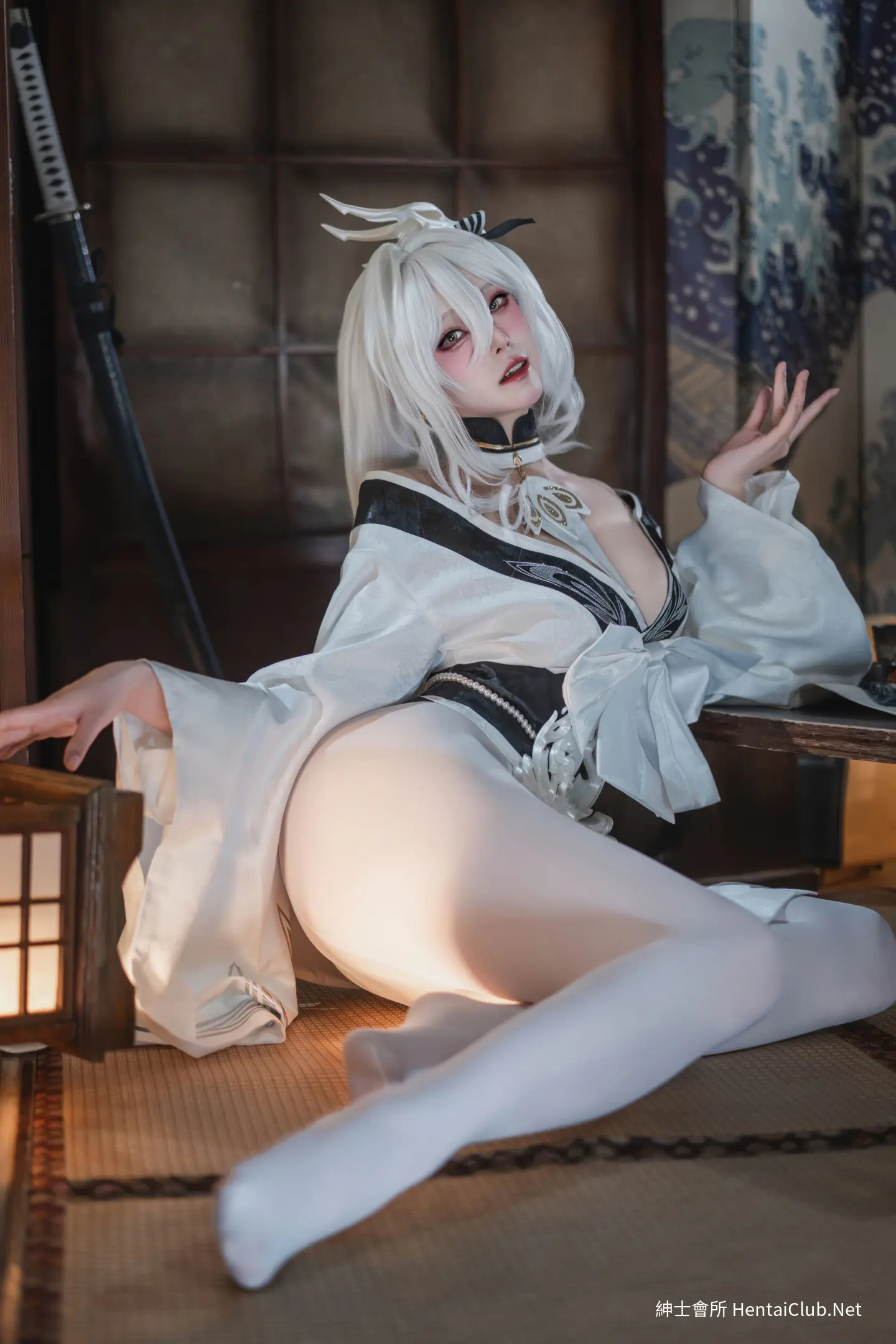 Natsuko Natsuko Blue Blue Line White Japanese Clothes - 15