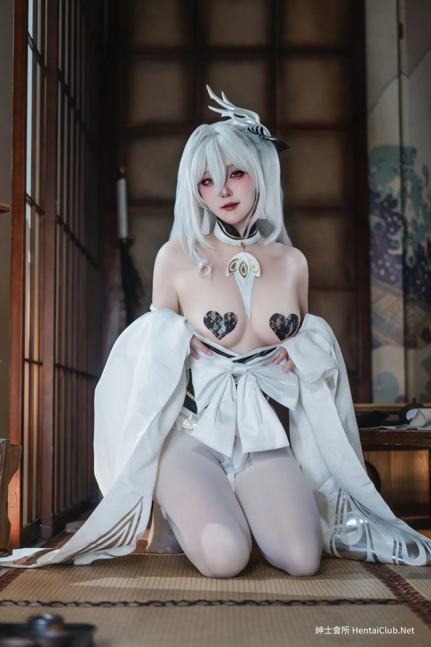 Natsuko Natsuko Blue Blue Line White Japanese Clothes - 55