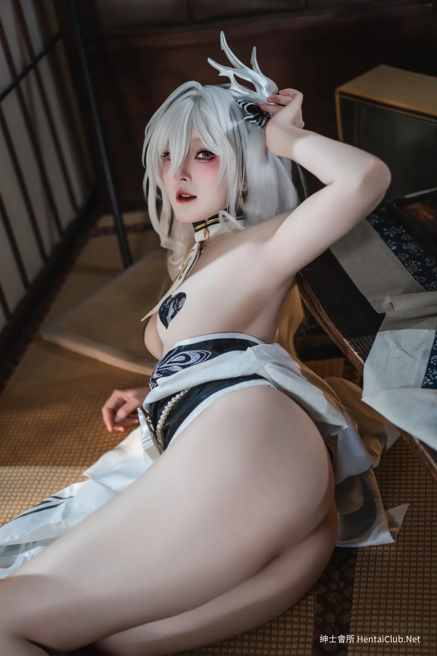 Natsuko Natsuko Blue Blue Line White Japanese Clothes - 87